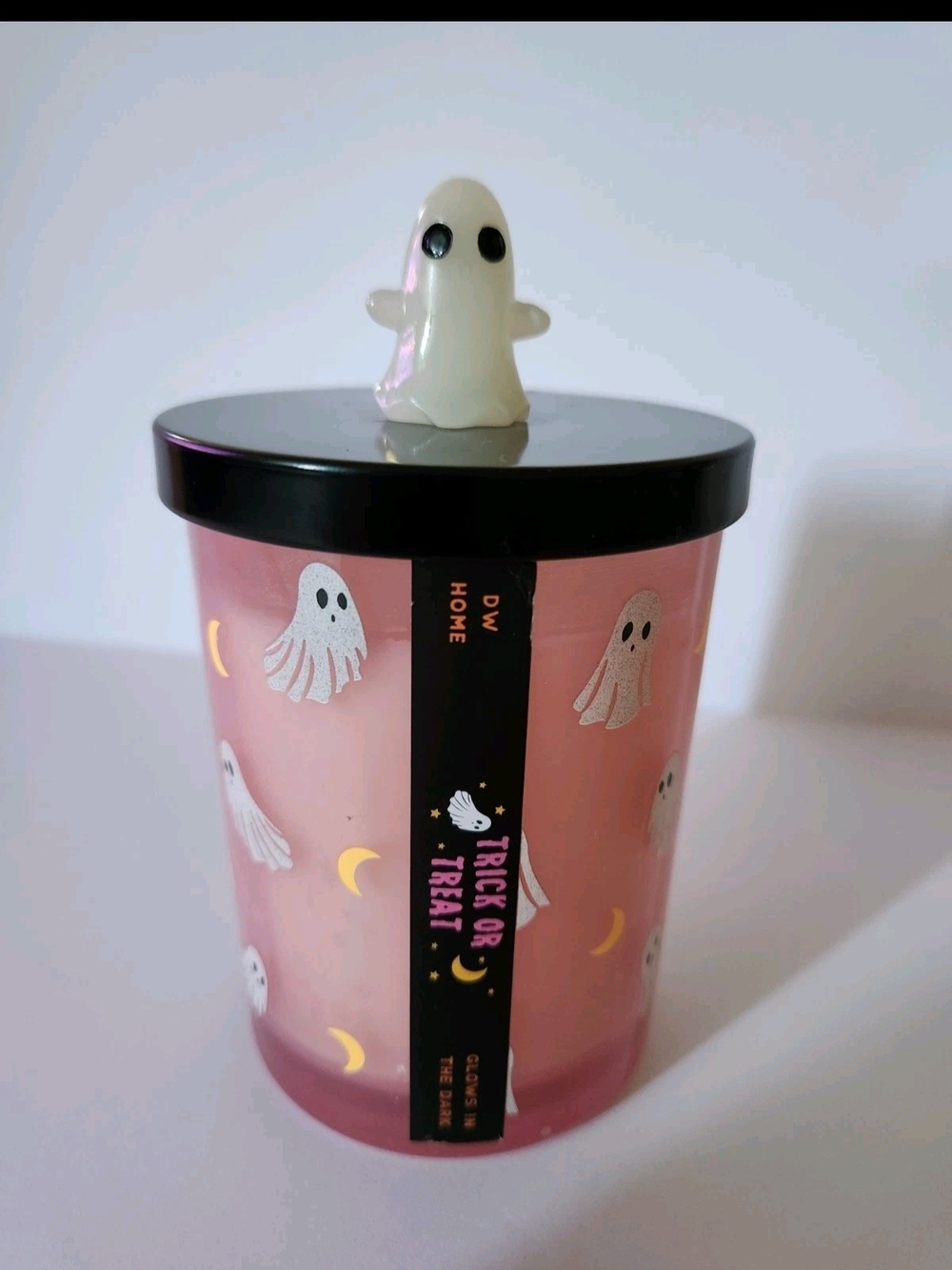 DW Home Pink 'Trick or Treat' Ghost Lid Citrus & Berry Scented Candle
